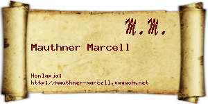 Mauthner Marcell névjegykártya